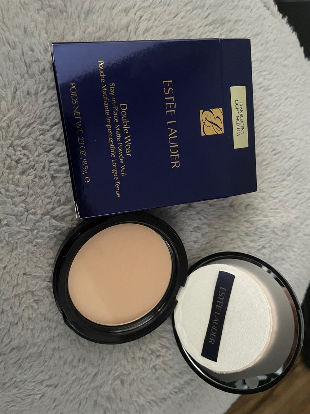 Estee Lauder Double Wear Translucent Pressed Powder - Navy & Gold Accents